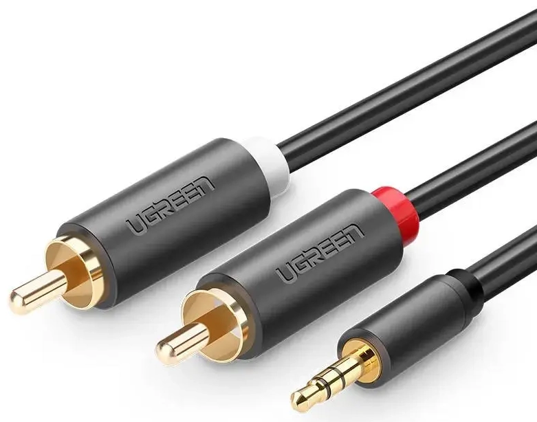 UGREEN AV102 2x RCA cable (Cinch) jack 3.5 mm 5m (black)