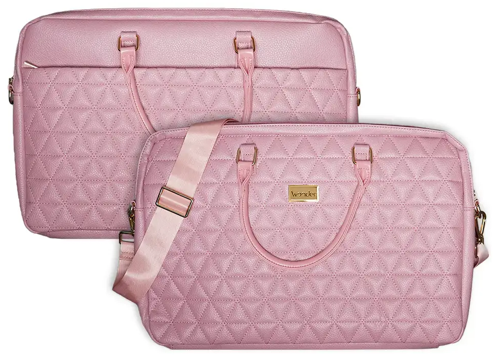 Wonder Briefcase Laptop 15-16 inches pico quilted pink