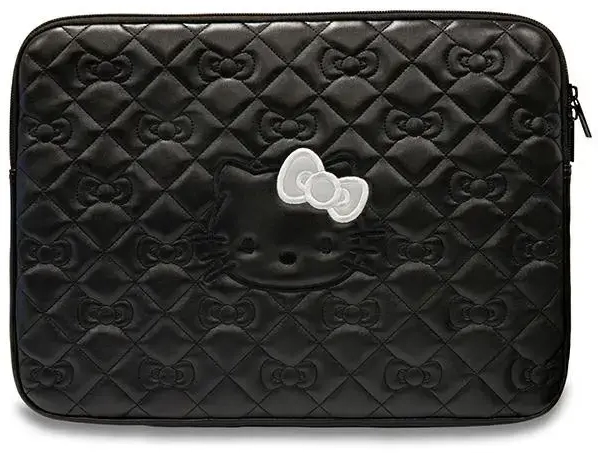 Hello Kitty Sleeve HKCSZPEKHBPK 14" czarny|black Zip PU Quilted Bows