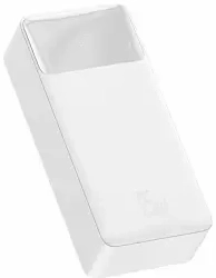 Baseus Bipow ārējais akumulators (powerbank) | 30000 mAh | 15W | USB-A, USB-C, Micro USB | balts