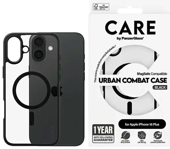 CARE by PanzerGlass Flagship Urban Case iPhone 16 Plus 6,7" czarny|black MagSafe 1359