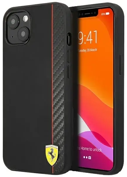 Ferrari FESAXHCP13SBK iPhone 13 mini 5,4" juodas|black hardcase On Track Carbon Stripe
