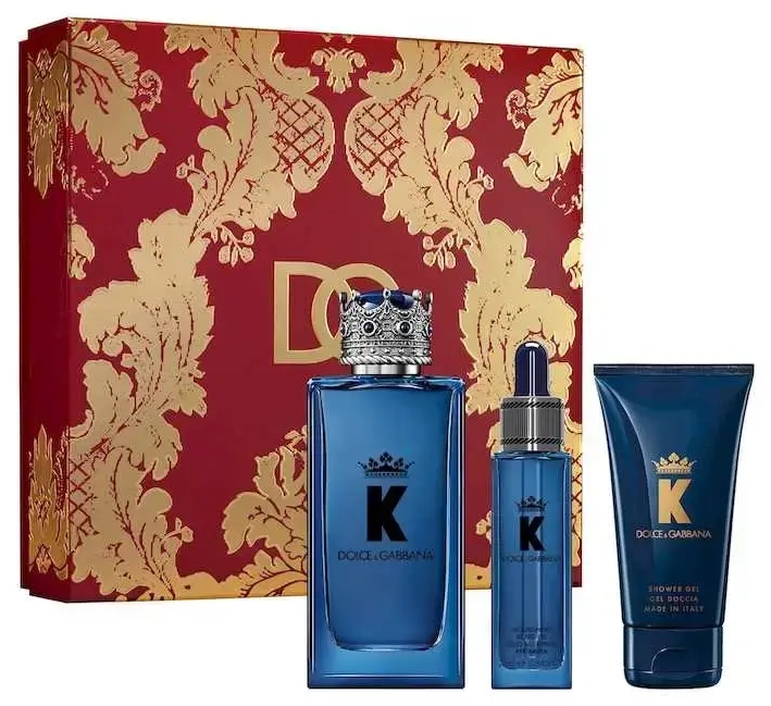 Set Dolce & Gabbana: K By Dolce Gabbana, Eau De Parfum, For Men, 100 ml + K By Dolce Gabbana, Beard Oil, 25 ml + K By Dolce Gabbana, Cleansing, Shower Gel, For All Skin Types, 50 ml