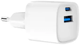 Mini-charger tīkla lādētājs | 20W | PD, QC3.0 | USB-A, USB-C | balta