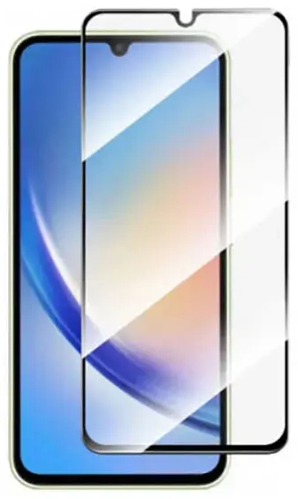„Fusion“ visam ekranui 5D apsauginis stiklas su rėmeliu telefonui „Samsung Galaxy A34 5G“ juodas