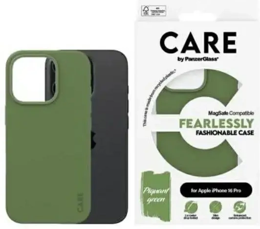 CARE by PanzerGlass Fashion Case iPhone 16 Pro 6.3" green|green MagSafe 1386