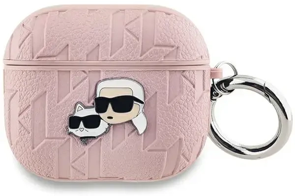 Karl Lagerfeld KLA3PGKCPP AirPods 3 cover różowy|pink Monogram Karl & Choupette Head