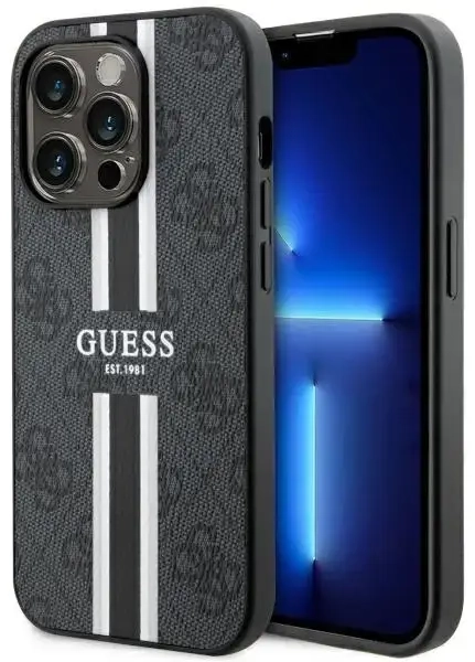 Guess GUHMP14LP4RPSK iPhone 14 Pro 6.1" czarny|black hardcase 4G Printed Stripes MagSafe