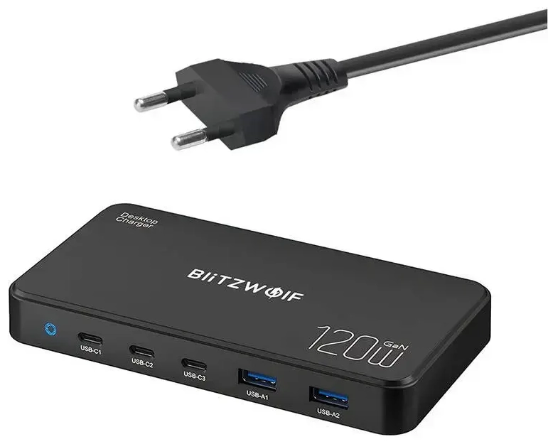 BlitzWolf BW-i100 tīkla lādētājs | 120W | USB-A, USB-C