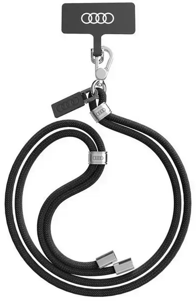 Audi uniwersalna smycz do telefonu 120cm 6mm crossbody czarny|black AU-CBL6-R8|D1-BK