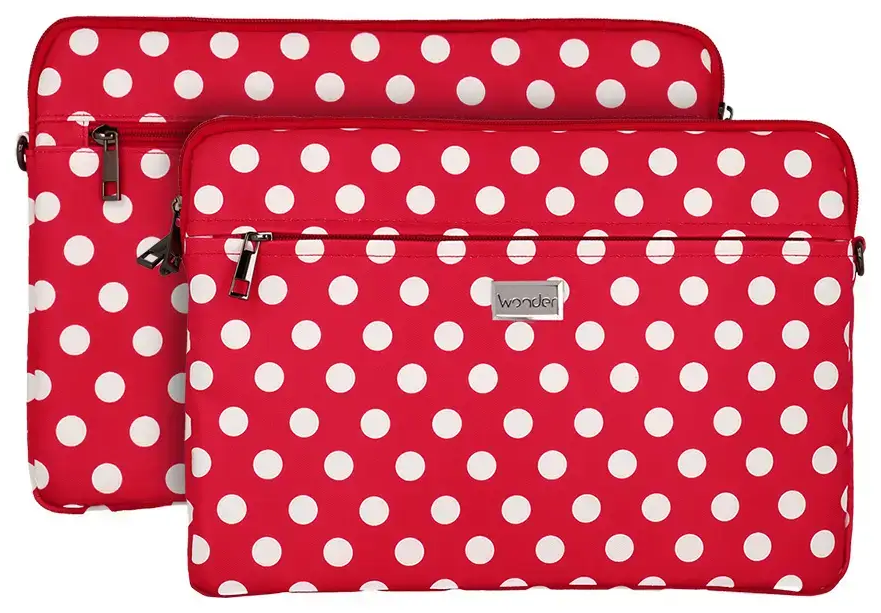 Wonder Sleeve Laptop 17 inches red polka-dot