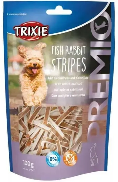 Treats for dogs : Trixie Premio Fish Rabbit Stripes 100g
