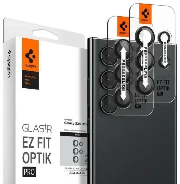 Spigen Optik.Tr Camera Sam S24 Ultra S928 "EZ FIT" Lens 2szt|2pcs czarny|black AGL07425