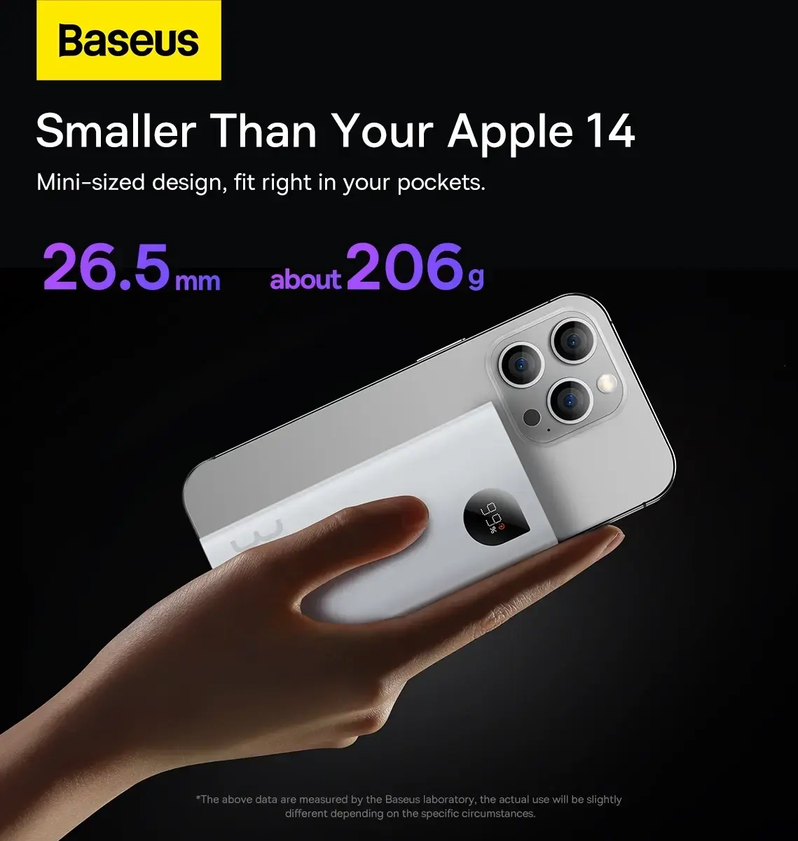 Baseus Adaman2 ārējais akumulators (powerbank) | 10 000 mAh | 30W | USB-A, USB-C | LED ekrāns | balts