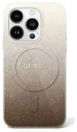 Guess GUHMP16LHGRCELW iPhone 16 Pro 6.3" brązowy|brown hardcase IML Glitter Gradient MagSafe