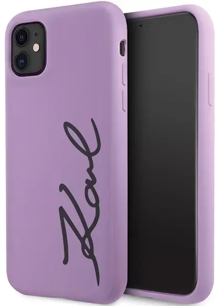 Karl Lagerfeld KLHCN61SKSVGU iPhone 11 | Xr  6.1" purpurowy|purple hardcase Silicone Signature