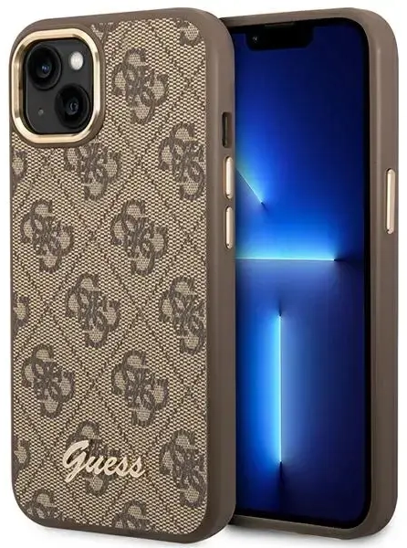 Guess GUHCP14MHG4SHW iPhone 14 Plus 6,7" brązowy|brown hard case 4G Vintage Gold Logo