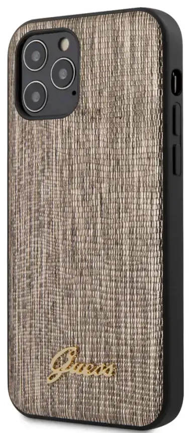 Guess GUHCP12MPCUMLLIGO Lizard Cover For Apple iPhone 12 | 12 Pro Gold