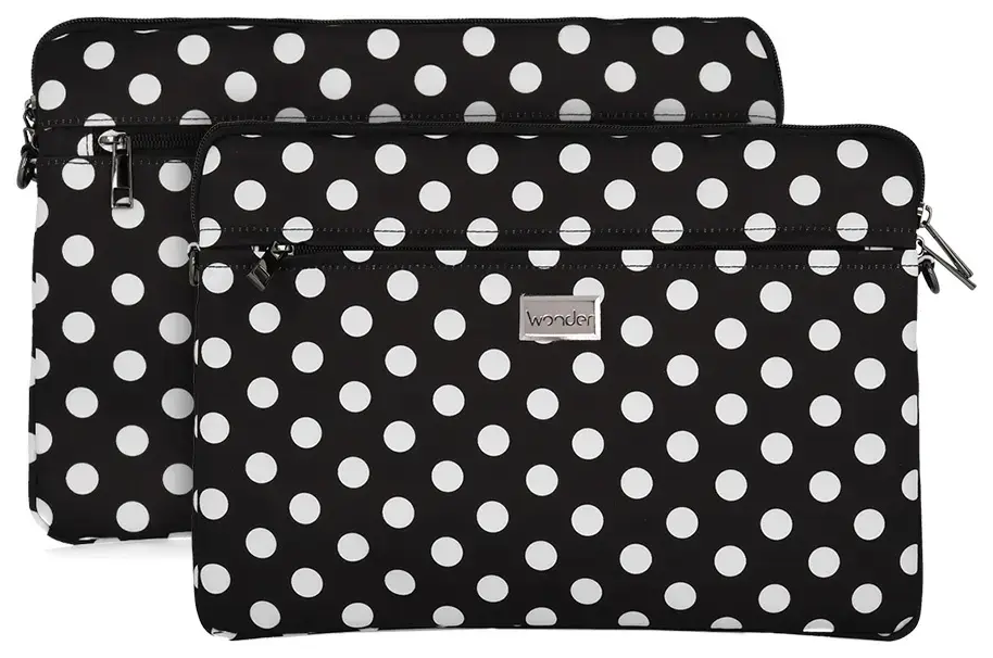 Wonder Sleeve Laptop 15-16 inches black polka-dot