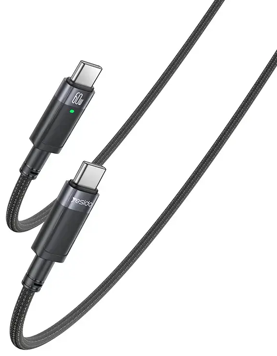 Yesido CA160 data transfer and charging cable | USB-C to USB-C | PD | 60W | 1.2m | black