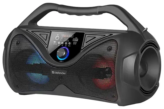 Defender G108 portatīvais skaļrunis | 20W | LED | Bluetooth 5.0|, tālvadības pults | melns