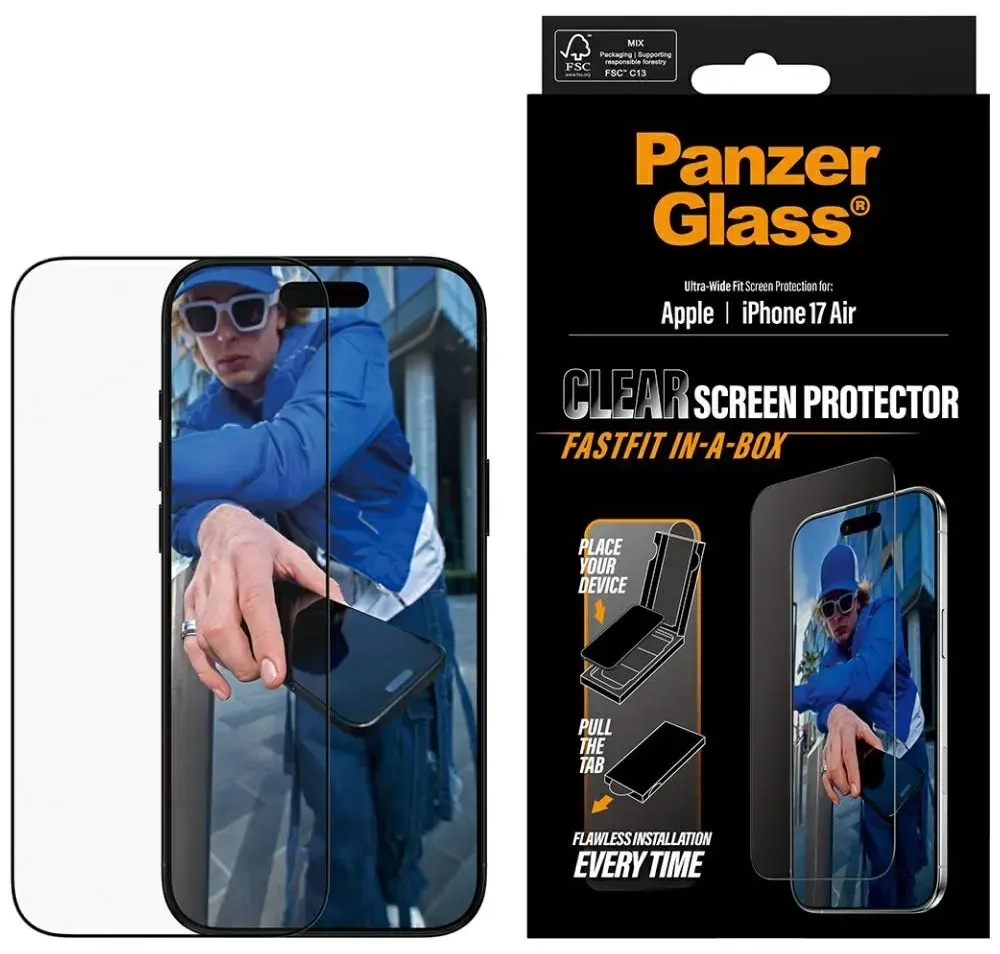 PanzerGlass Ultra-Wide Fit Fastfit Tempered Glass for iPhone Air