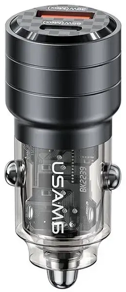 USAMS C36 CC176 automašīnas lādētājs | 95W | USB-C, USB-A | melns