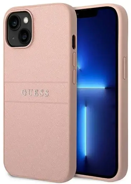 Guess PU Leather Saffiano Case for iPhone 14 Plus Pink
