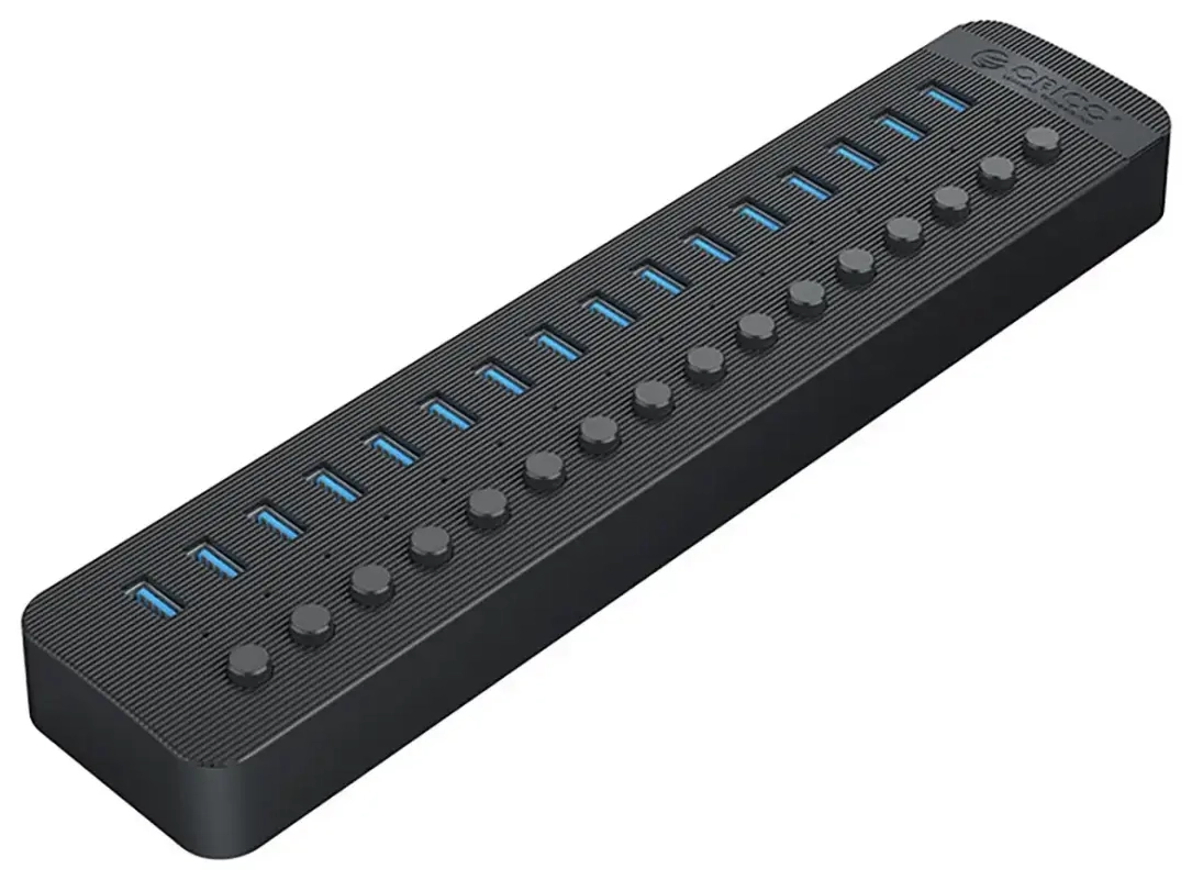 Orico CT2U3-16AB 16x USB-A 3.0 Hub with Switches - Black