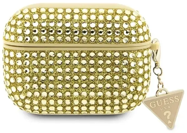Guess GUAP2HDGTPD AirPods Pro 2 (2022|2023) cover złoty|gold Rhinestone Triangle Charm