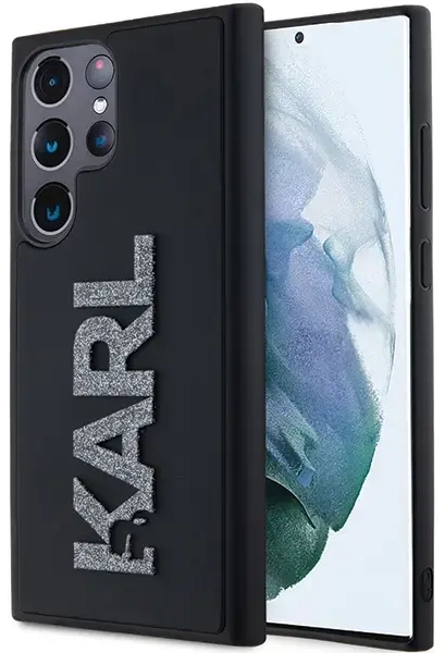 Karl Lagerfeld KLHCS24L3DMBKCK S24 Ultra S928 czarny|black hardcase 3D Rubber Glitter Logo