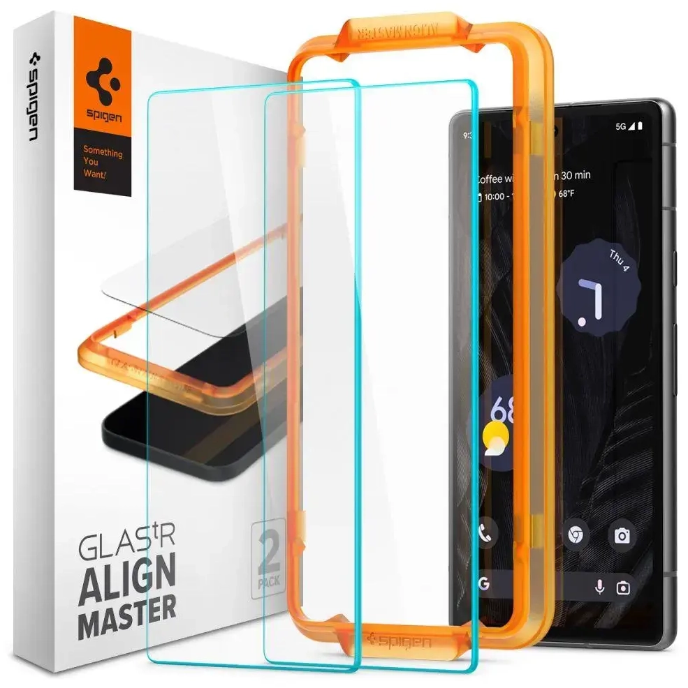 Spigen ALM GLAS.TR 2-PACK aizsargstikls telefonam GOOGLE PIXEL 7A CLEAR
