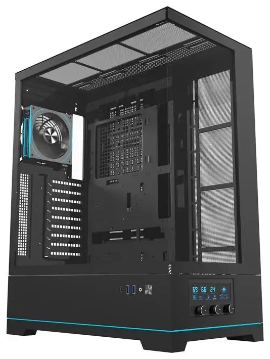 Kompiuterio korpusas Darkflash DY451L PRO + ventiliatorius (juodas)