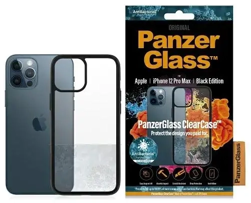 PanzerGlass ClearCase iPhone 12 Pro Max 6,7" Antibacterial czarny|black