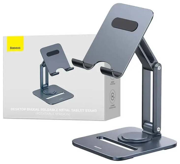 Desktop Biaxial Foldable Metal Stand Baseus (for Tablets) Space Grey