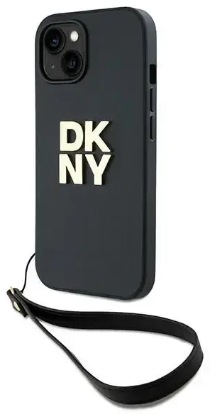 DKNY DKHCP14SPBSWSK iPhone 14 | 15 | 13 6.1" czarny|black hardcase Wrist Strap Stock Logo