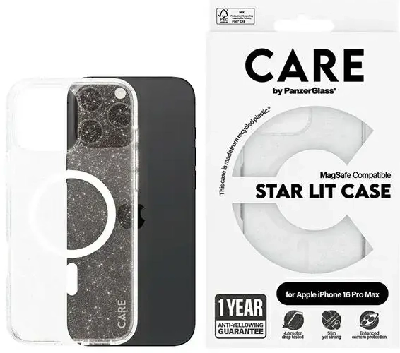 CARE by PanzerGlass Flagship Star Lit Case iPhone 16 Pro Max 6,9" biały|white MagSafe 1344