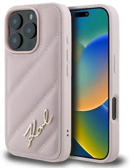 Karl Lagerfeld KLHCP16LPQDSMGP iPhone 16 Pro 6.3" różowy|pink hardcase Quilted Signature