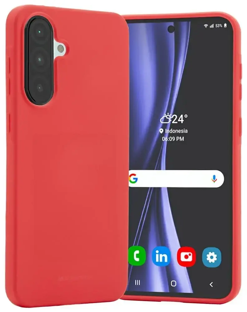 Etui Mercury minkštas telefono dėklas Samsung Galaxy A56 (A566) raudonas