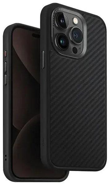 UNIQ etui Keva iPhone 15 Pro Max 6.7" Magclick Charging czarny|carbon black