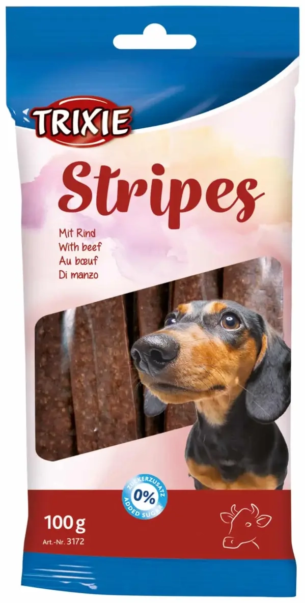 Gardums suniem : Trixie Stripes with beef, 10gab|100g