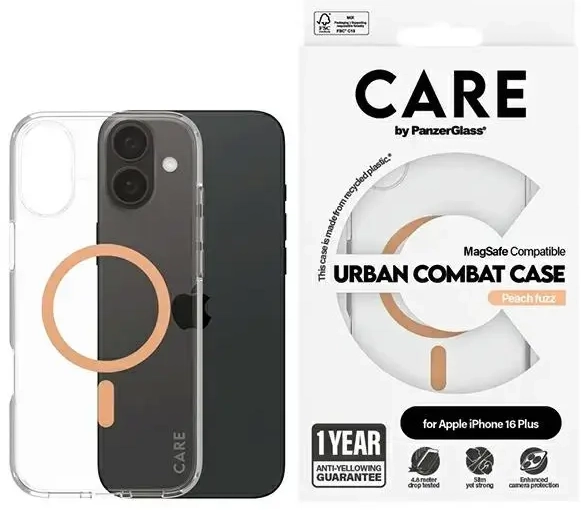 CARE by PanzerGlass Flagship Case iPhone 16 Plus 6,7" virsikupruun|peachy MagSafe 1375