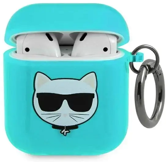 Karl Lagerfeld KLA2UCHFL AirPods 1|2  cover niebieski|blue Choupette