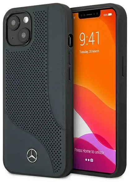 Mercedes MEHCP13SCDONA iPhone 13 mini 5,4" granatowy|navy hardcase Leather Perforated Area