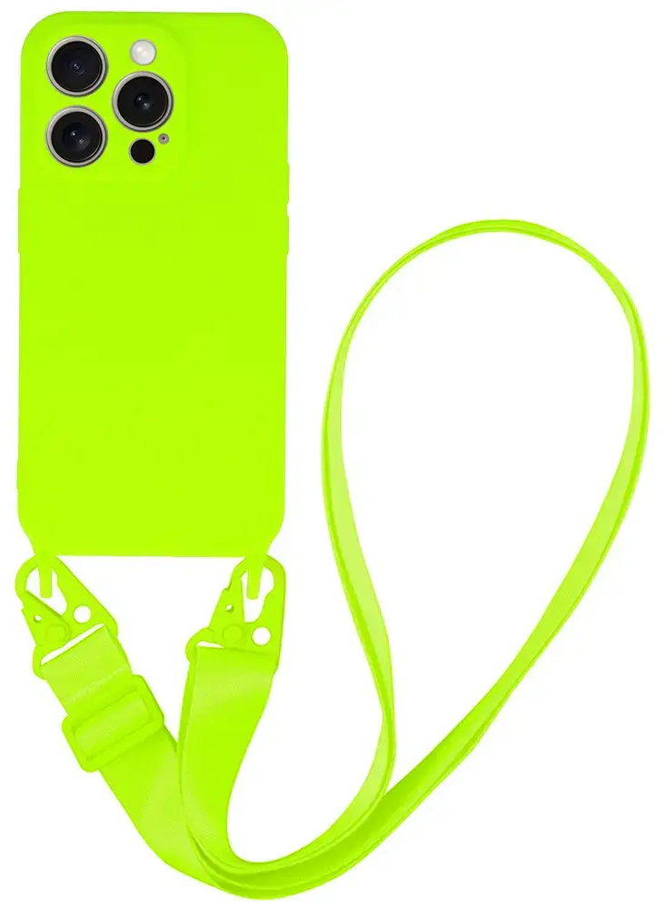 Strap Silicone phone case for iPhone 14 Pro green