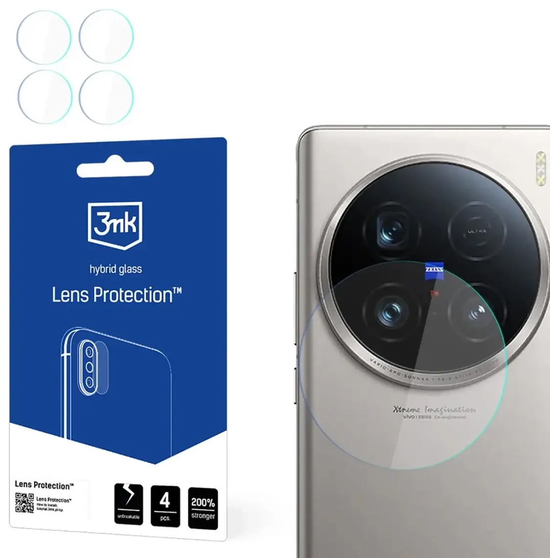 Hybrid Glass for Camera Lens 3mk Lens Protection for Vivo X100 Ultra