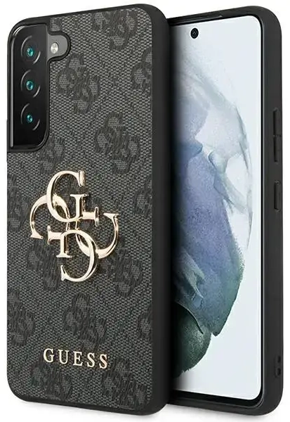 Guess GUHCS23S4GMGGR Samsung S23 S911 pelēks cietais futrālis 4G Big Metal Logo