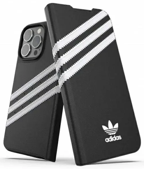Adidas OR Booklet Case PU iPhone 13 Pro | 13 6,1" czarno biały|black white 47112