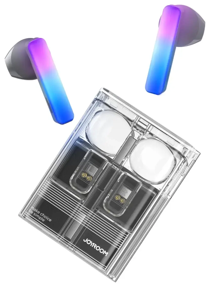 TWS „Joyroom“ JR-TC1 „IceLens Series“ belaidės ausinės su LED lemputėmis – juodos