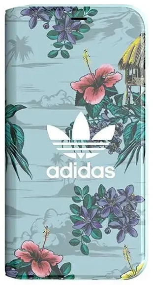 Adidas Booklet Case Floral iPhone X|XS szary|grey 30927